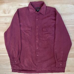 Blank NYC Men's Maroon Casual Button Down Shirt